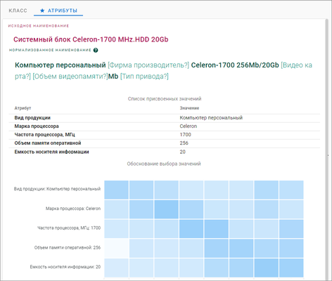 Распознавание характеристик
